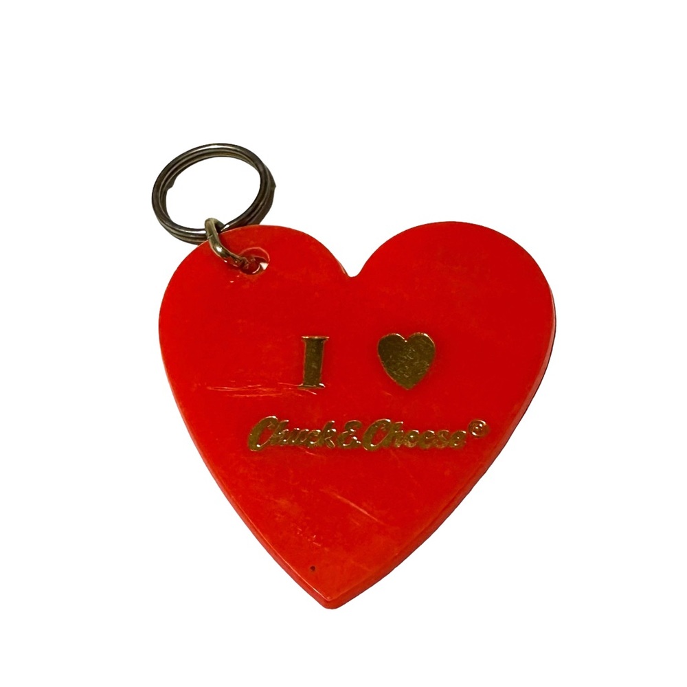 Vintage Chuck E Cheese Keychain Fob Key Ring Hangtag … Gem